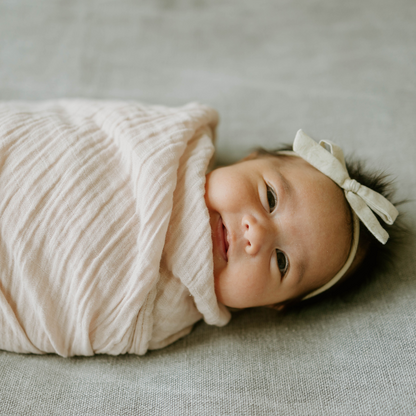 Organic Cotton Muslin Swaddle Blanket - Rosie