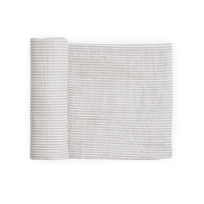 Organic Cotton Muslin Swaddle Blanket - Sand Stripe