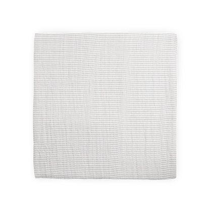 Organic Cotton Muslin Swaddle Blanket - Sand Stripe