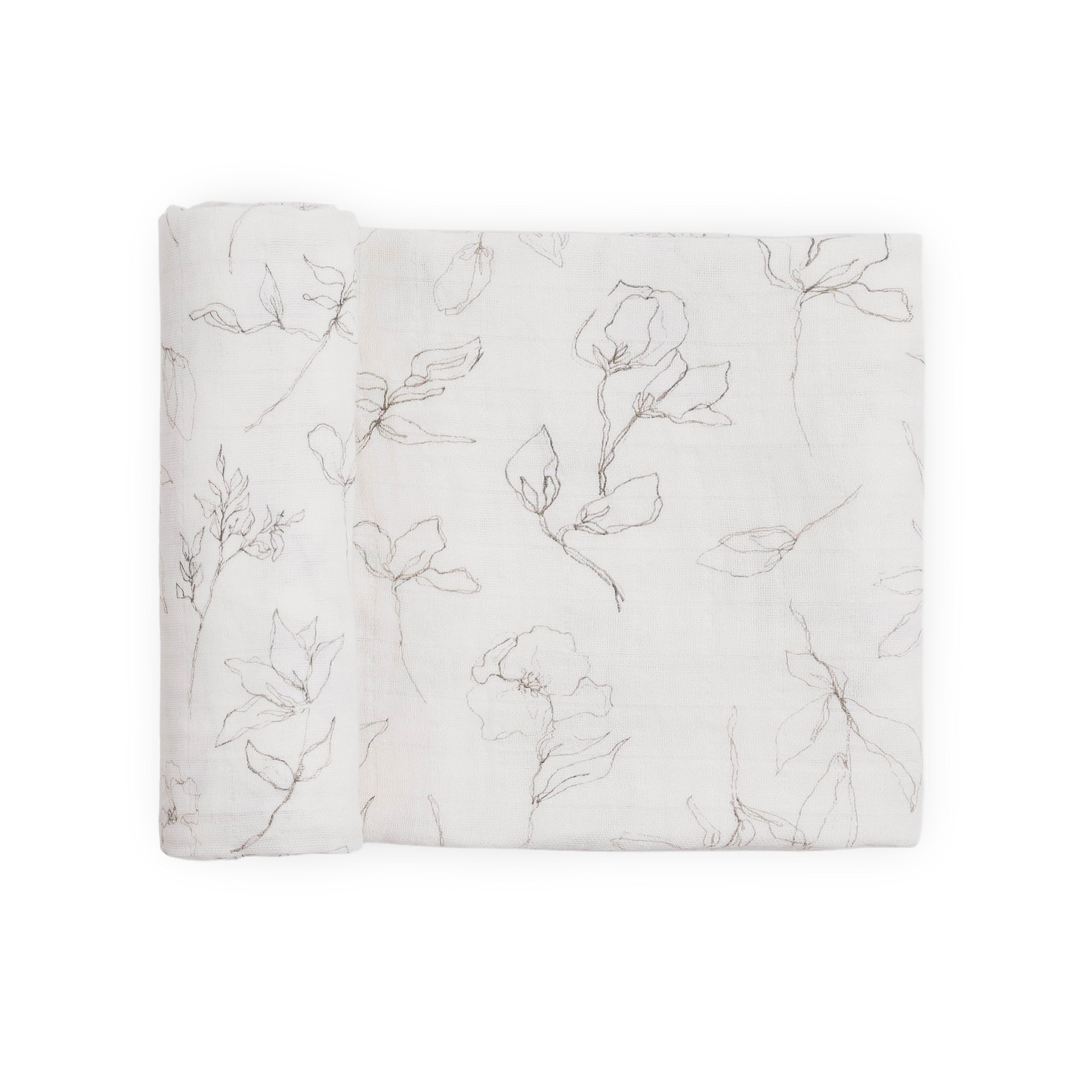 Organic Cotton Muslin Swaddle Blanket - Pencil Floral