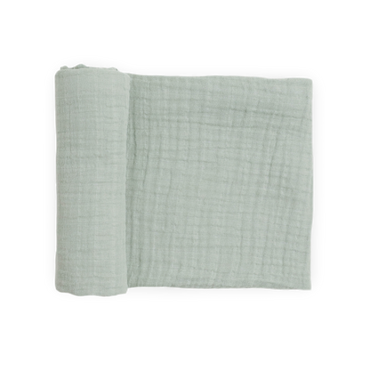 Organic Cotton Muslin Swaddle Blanket - White Sage