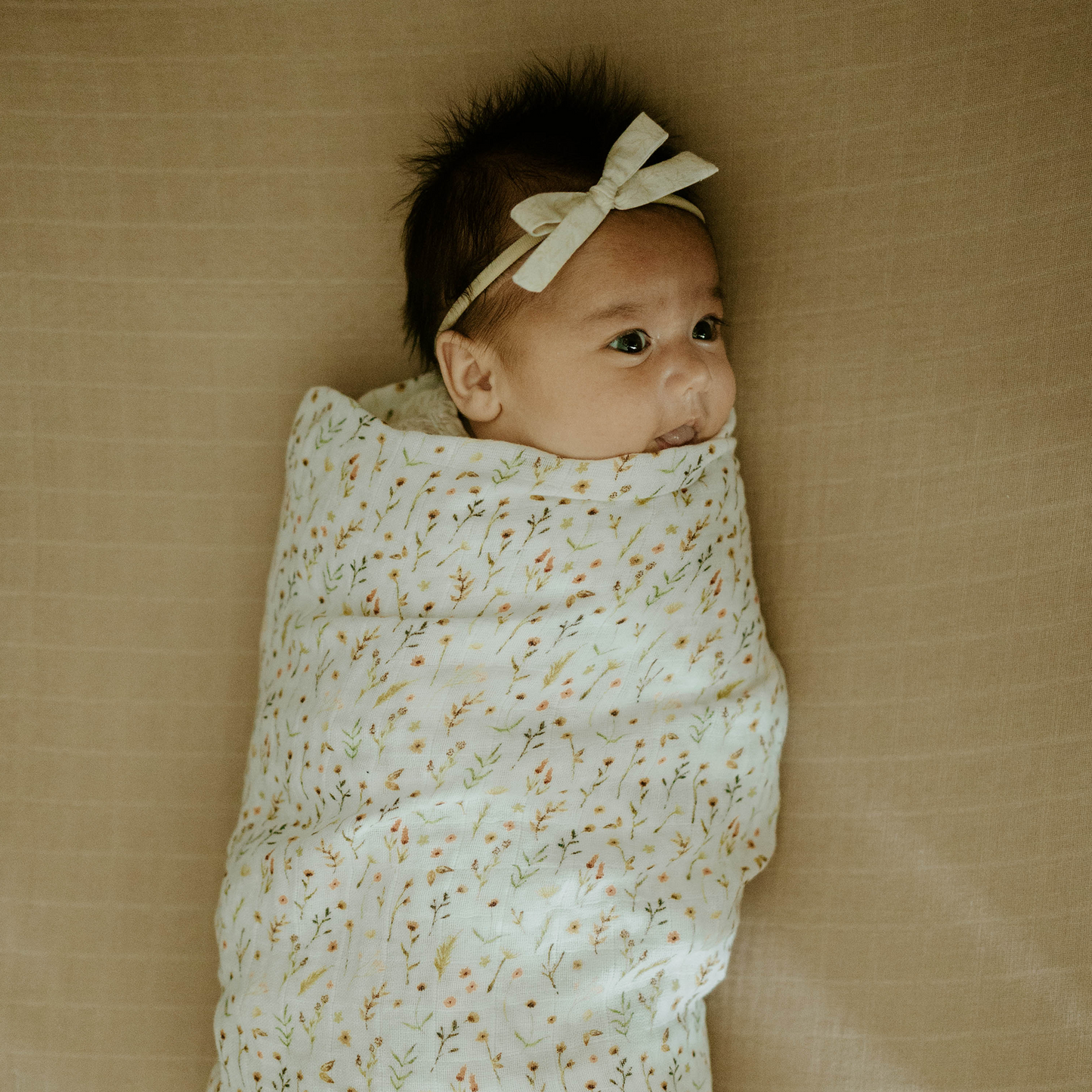 Organic Cotton Muslin Swaddle Blanket - Floral Field