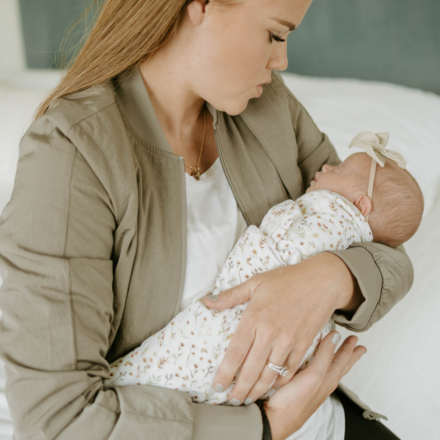 Organic Cotton Muslin Swaddle Blanket - Floral Field