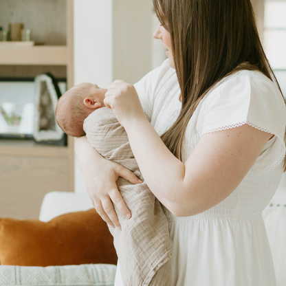 Organic Cotton Muslin Swaddle Blanket - Driftwood