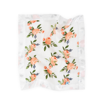 Cotton Muslin Security Blanket 3 Pack - Watercolor Roses