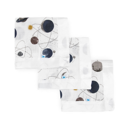 Cotton Muslin Security Blanket 3 Pack - Planetary