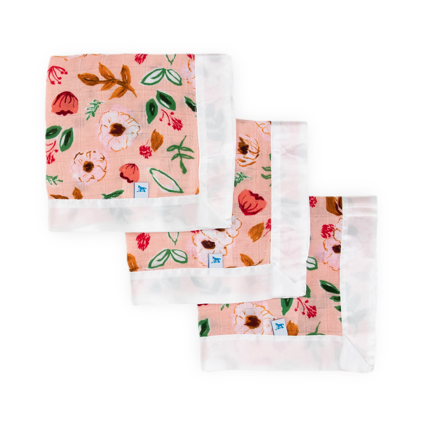 Cotton Muslin Security Blanket 3 Pack - Vintage Floral