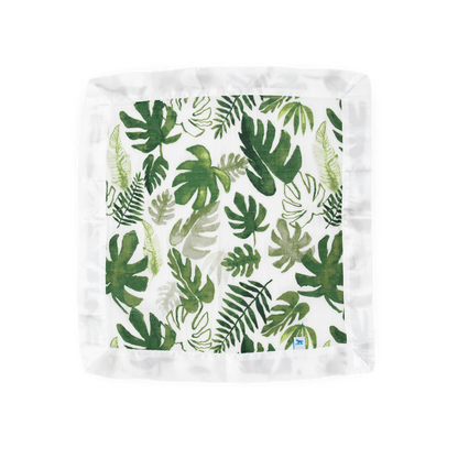 Cotton Muslin Security Blanket 3 Pack - Tropical Leaf