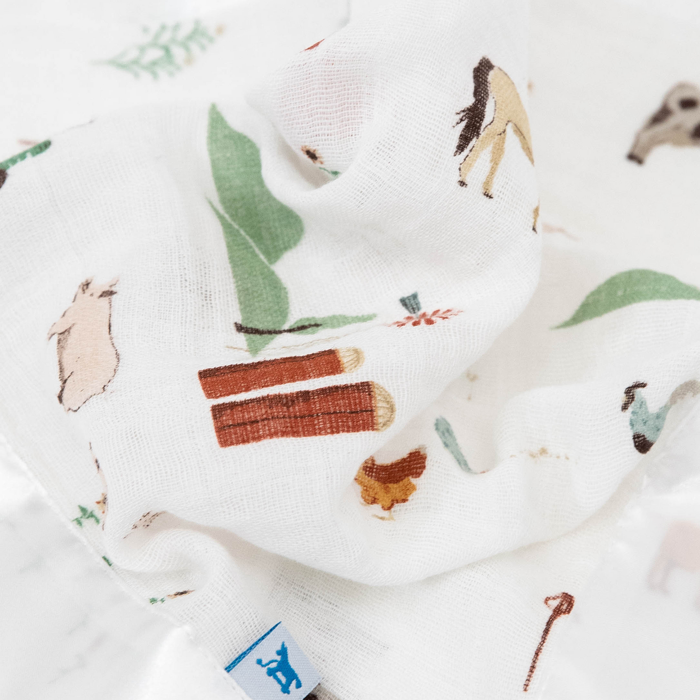 Cotton Muslin Security Blanket 3 Pack - Farmyard