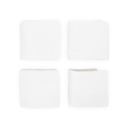 Cotton Muslin Squares 4 Pack - White