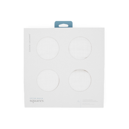 Cotton Muslin Squares 4 Pack - White