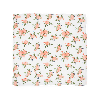 Cotton Muslin Squares 4 Pack - Watercolor Roses