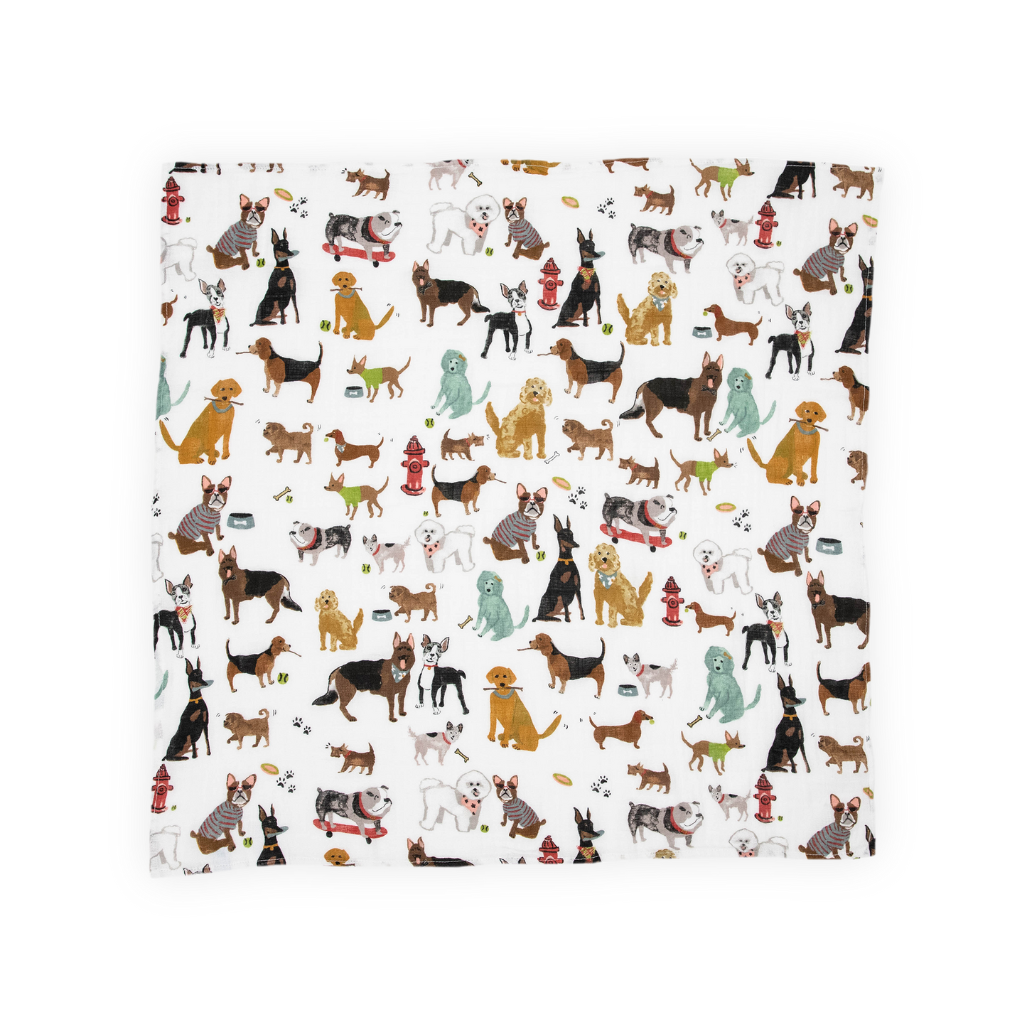 Cotton Muslin Squares 4 Pack - Woof