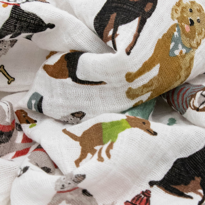 Cotton Muslin Squares 4 Pack - Woof