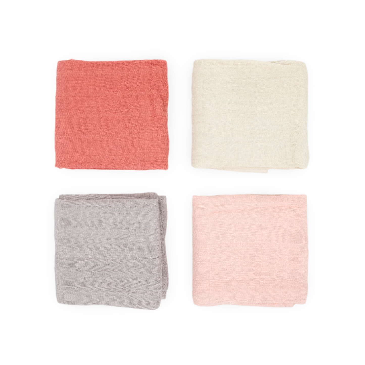 Cotton Muslin Squares 4 Pack - Rose Petal