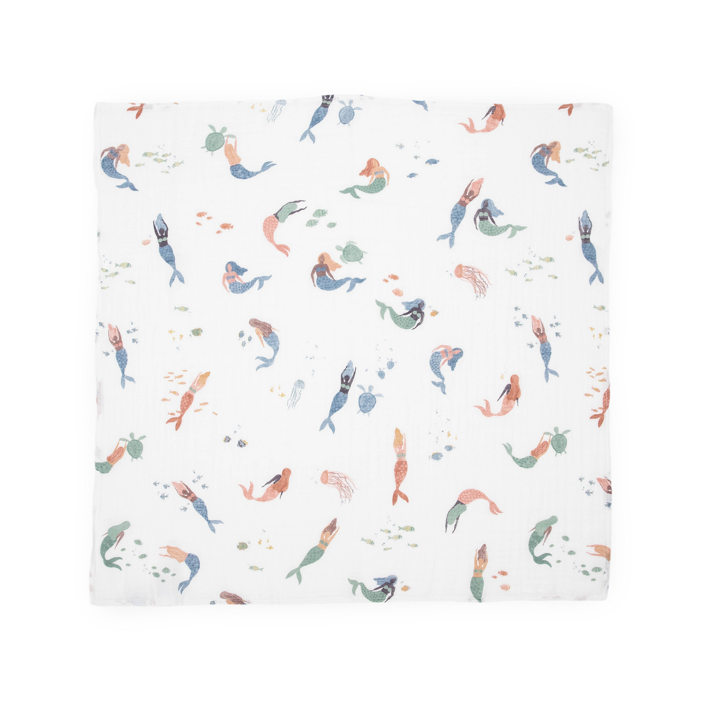 Cotton Muslin Squares 4 Pack - Mermaids