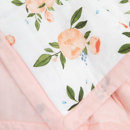 Cotton Muslin Toddler Comforter - Watercolor Roses Grande