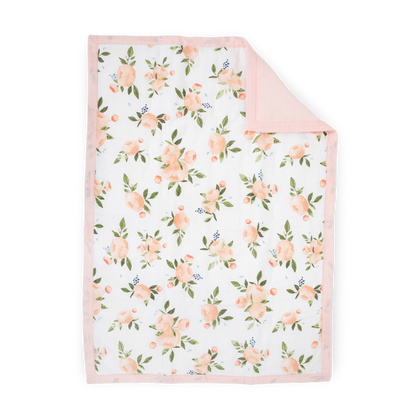 Cotton Muslin Toddler Bedding 3 Piece Set - Watercolor Roses Grande