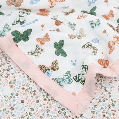 Cotton Muslin Toddler Comforter - Butterflies