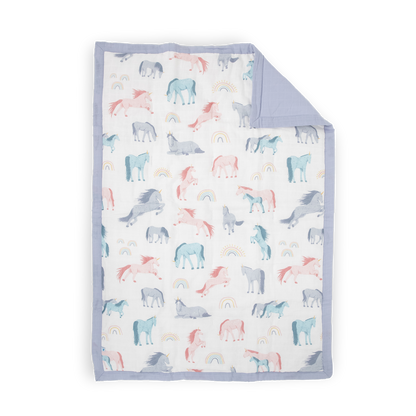 Cotton Muslin Toddler Bedding 3 Piece Set - Unicorns