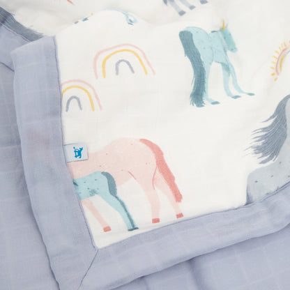 Cotton Muslin Toddler Comforter - Unicorns