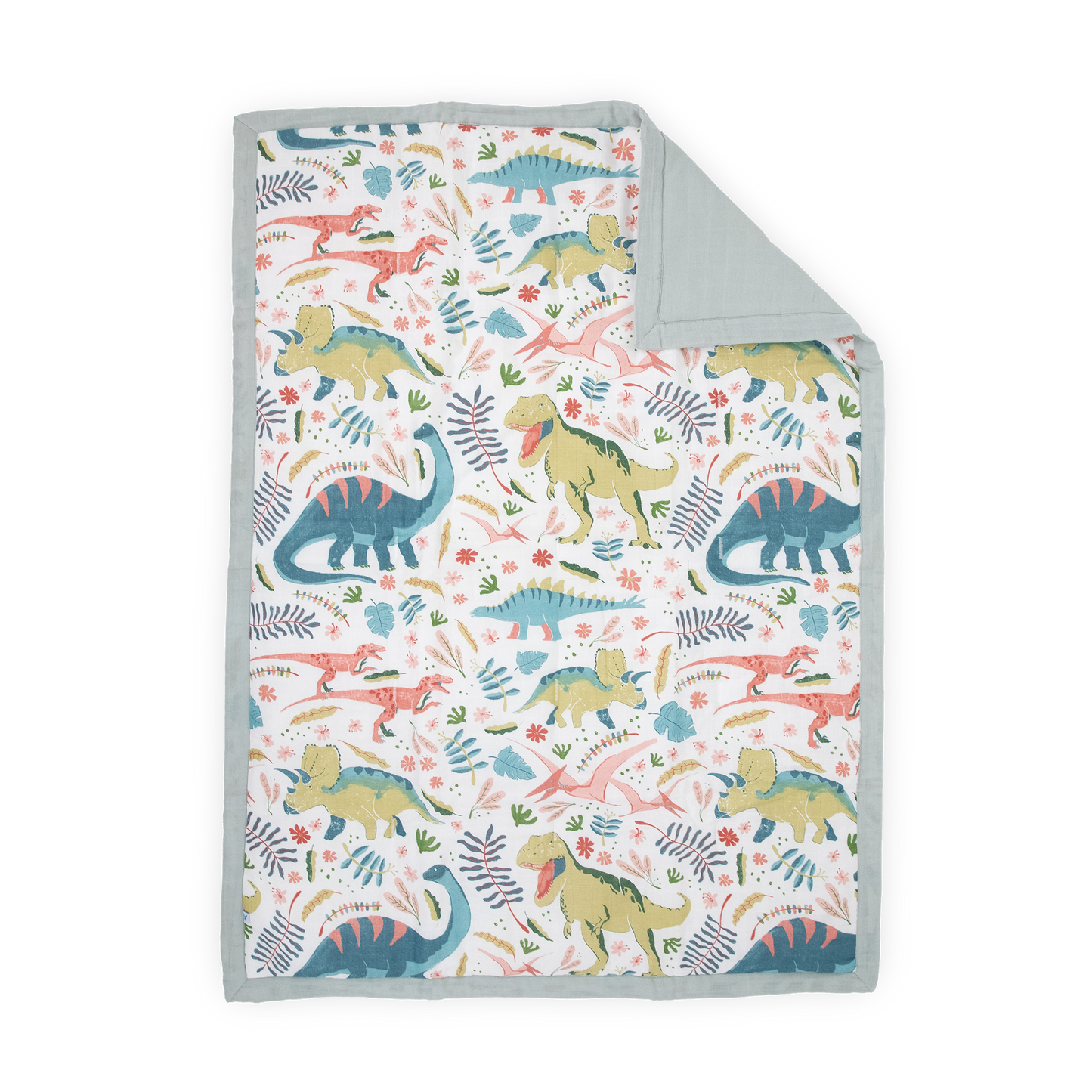 Cotton Muslin Toddler Bedding 3 Piece Set - Boho Dino