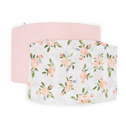 Cotton Muslin Pillowcase 2 Pack - Watercolor Roses Grande