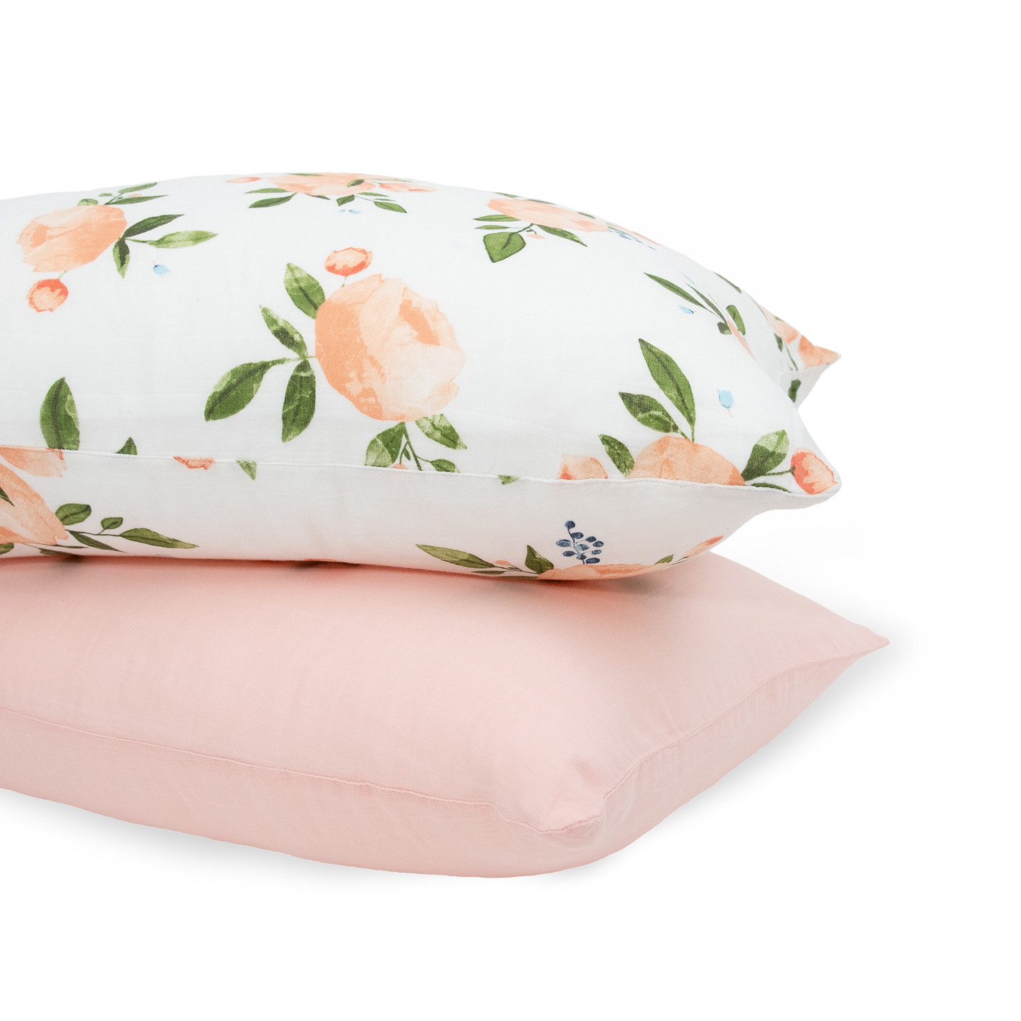 Cotton Muslin Pillowcase 2 Pack - Watercolor Roses Grande