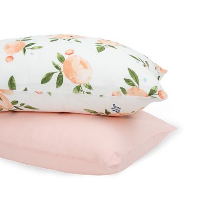 Cotton Muslin Pillowcase 2 Pack - Watercolor Roses Grande