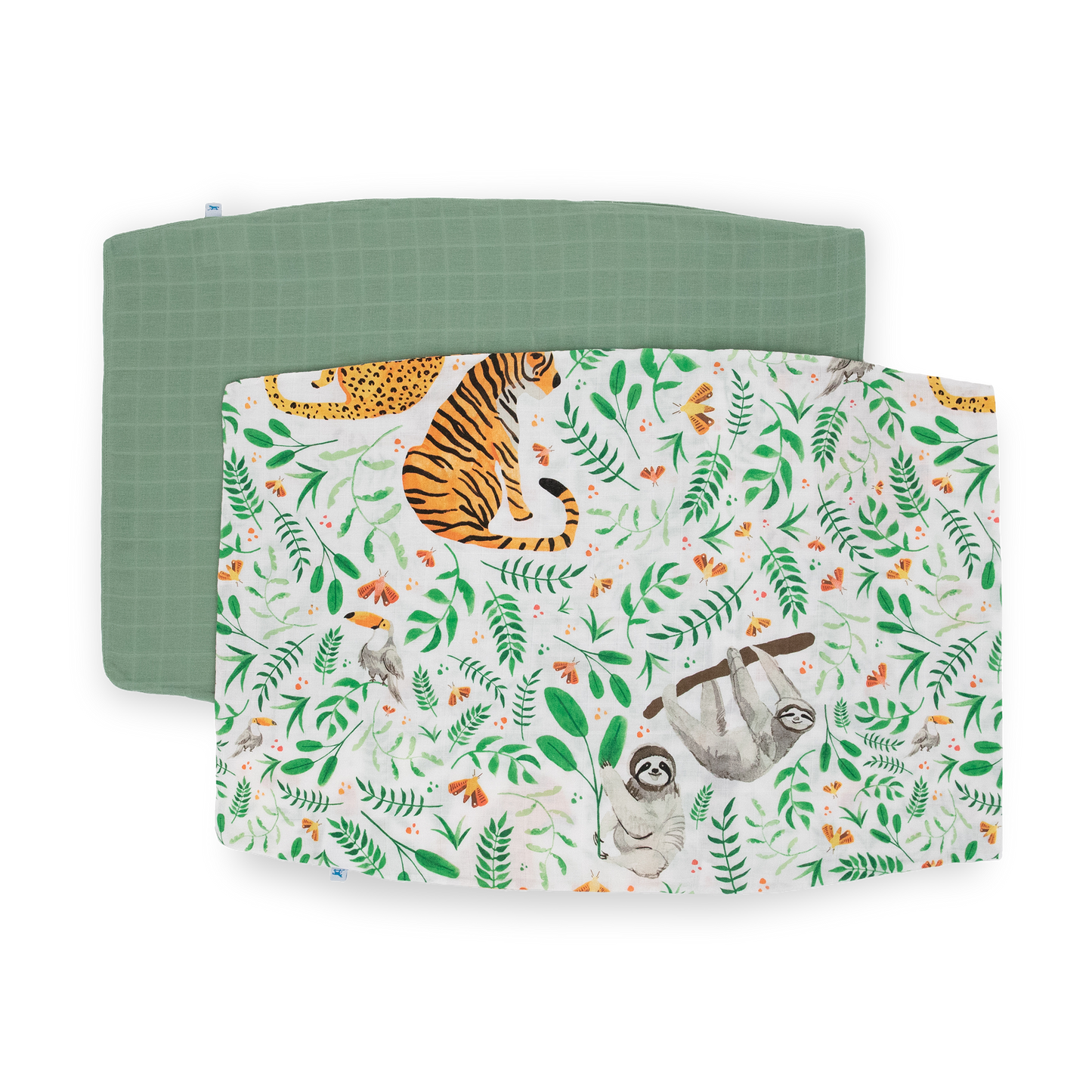 Cotton Muslin Pillowcase 2 Pack - Mighty Jungle