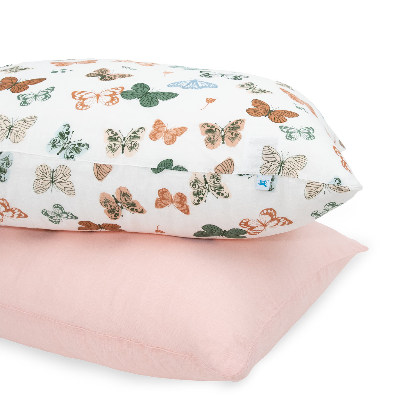 Cotton Muslin Pillowcase 2 Pack - Butterflies