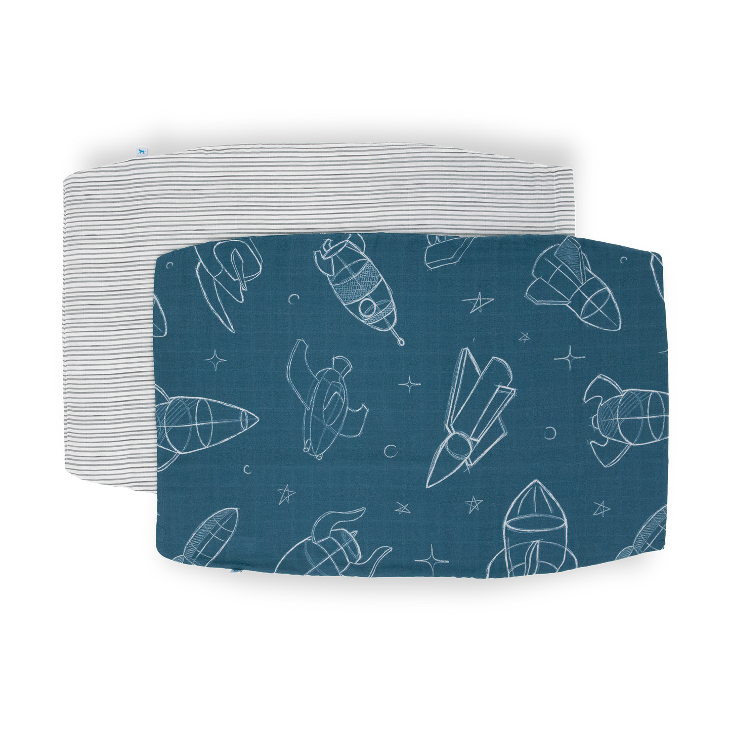 Cotton Muslin Pillowcase 2 Pack - Blast Off