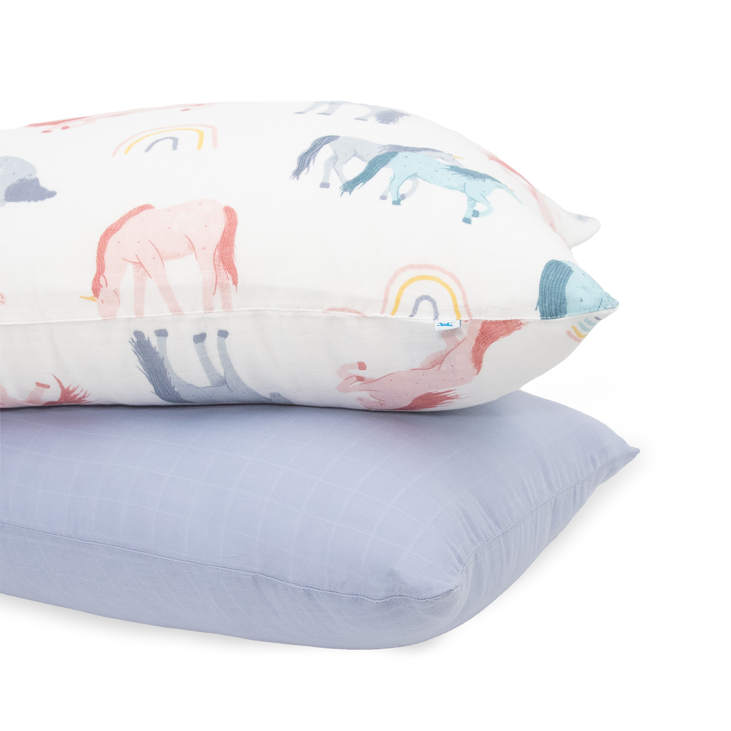 Cotton Muslin Pillowcase 2 Pack - Unicorns