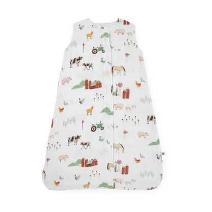 Cotton Muslin Sleep Bag - Farmyard