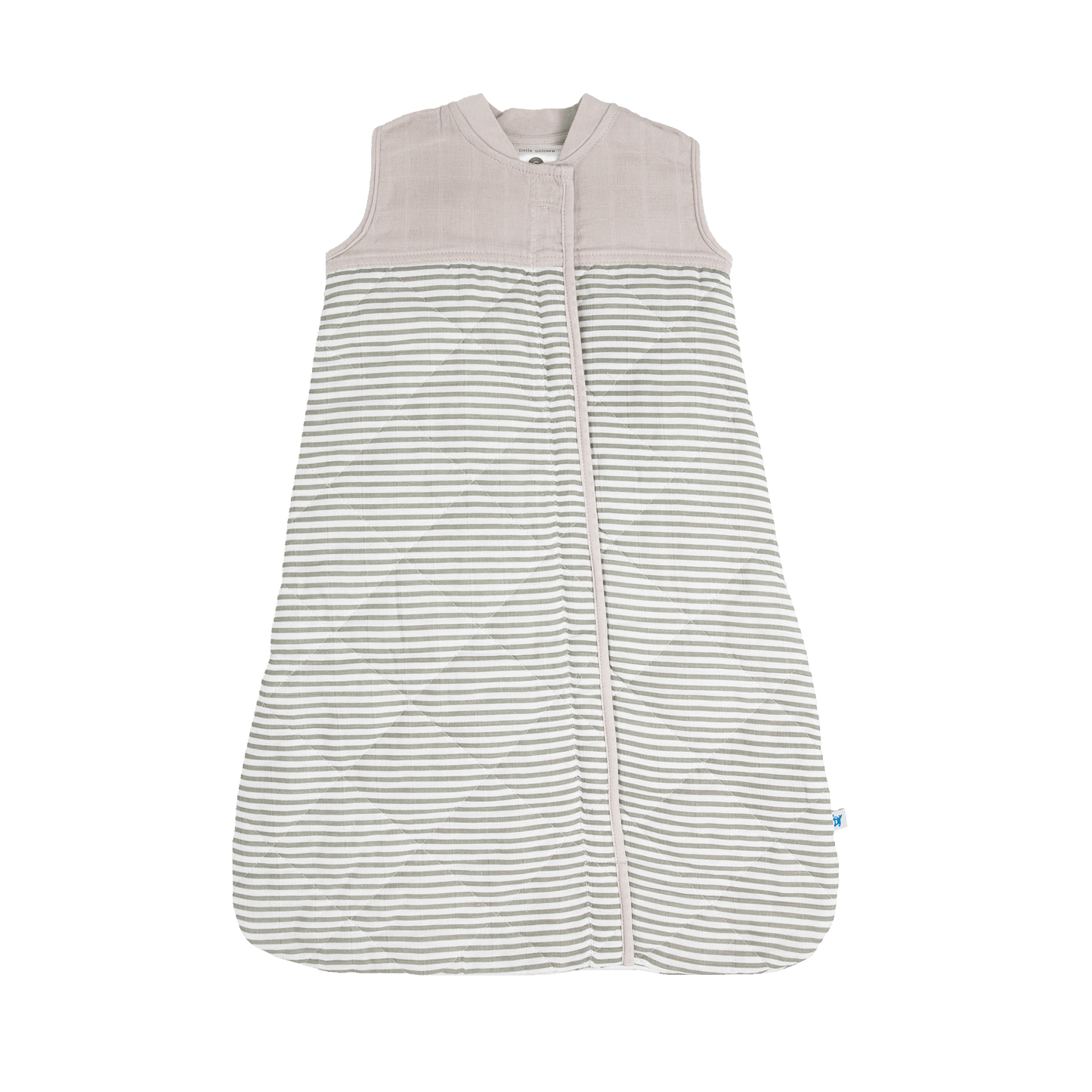 Cotton Muslin Quilted Sleep Bag - Grey Stripe