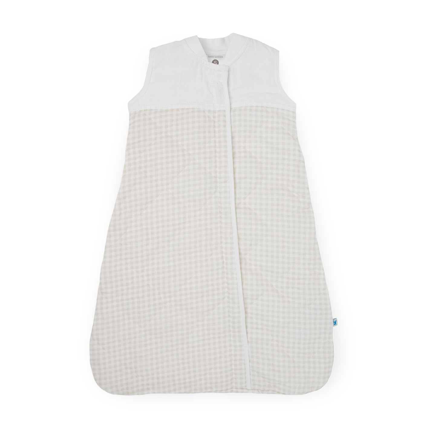 Cotton Muslin Quilted Sleep Bag - Tan Gingham