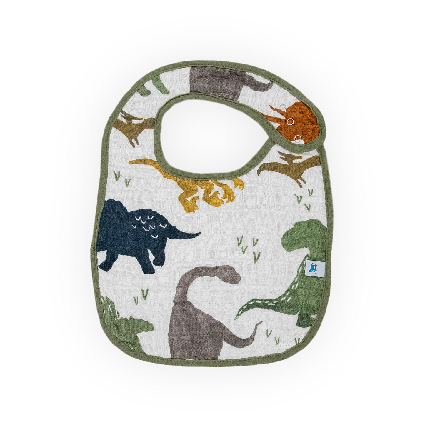 Cotton Muslin Classic Bib 3 Pack - Dino Friends 2