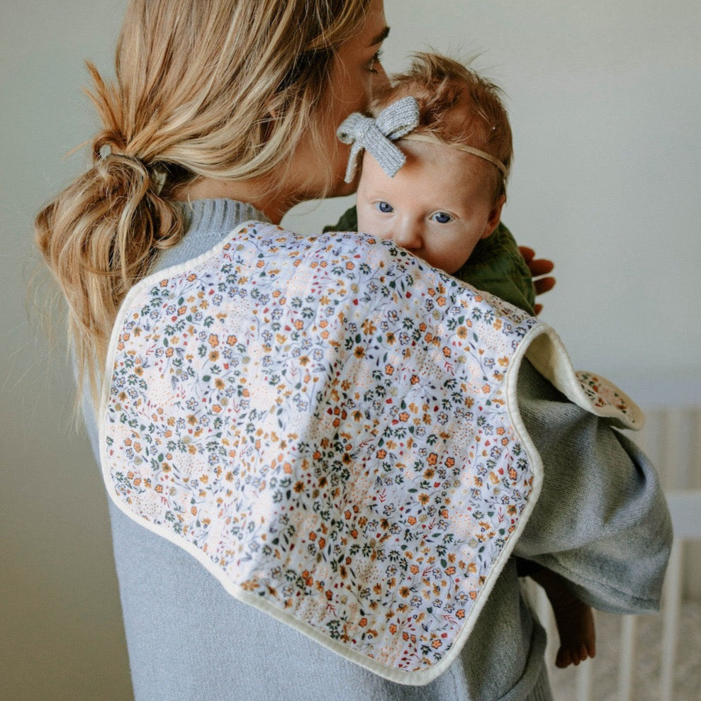 Cotton Muslin Burp Cloth - Pressed Petals