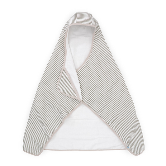 Toddler Hooded Towel - Grey Stripe