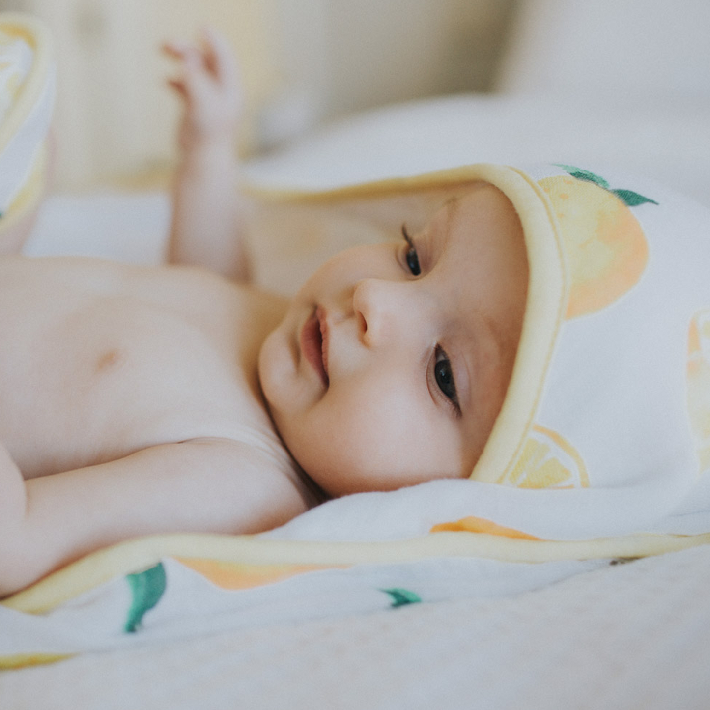 Infant Hooded Towel - Lemon