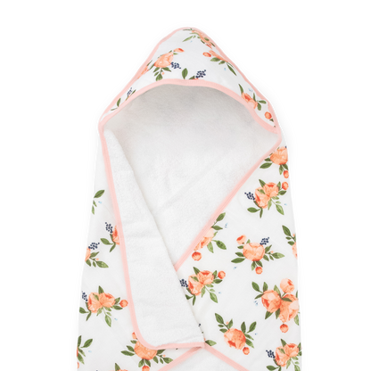 Infant Hooded Towel - Watercolor Roses