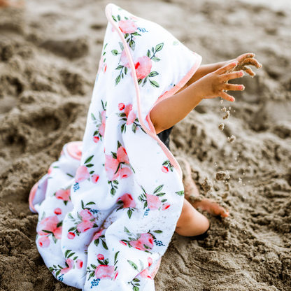 Infant Hooded Towel - Watercolor Roses