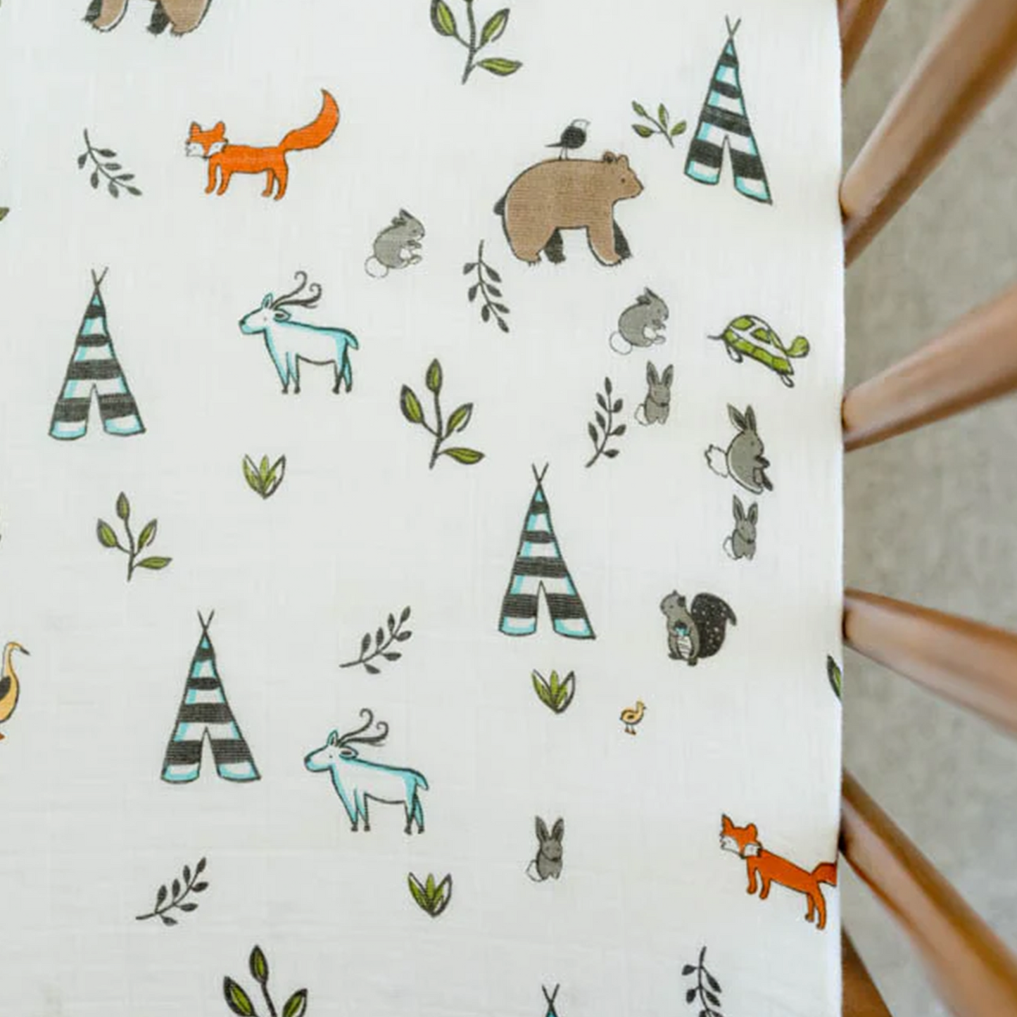 Cotton Muslin Crib Sheet - Forest Friends