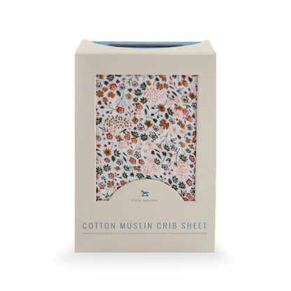 Cotton Muslin Crib Sheet - Pressed Petals