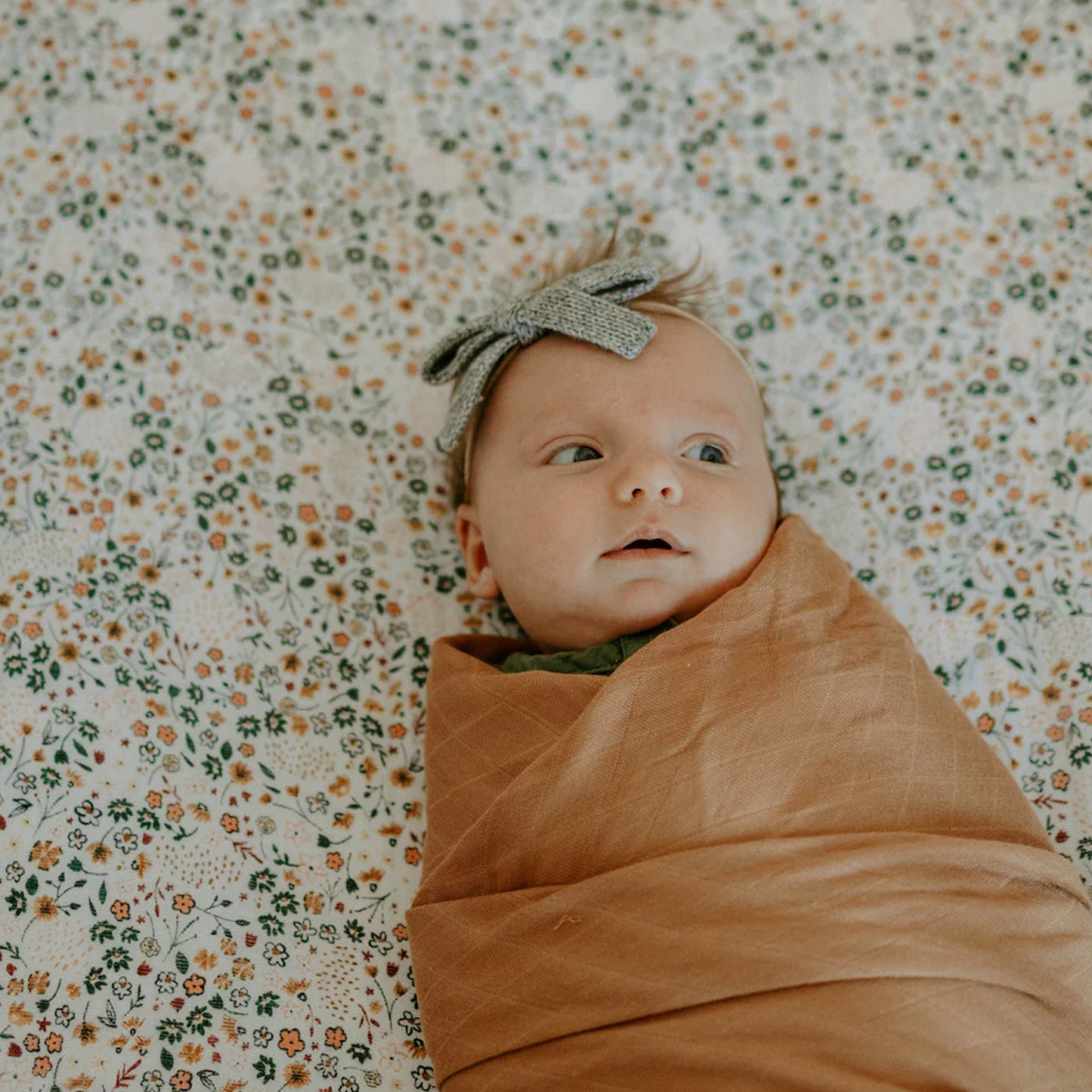 Cotton Muslin Crib Sheet - Pressed Petals