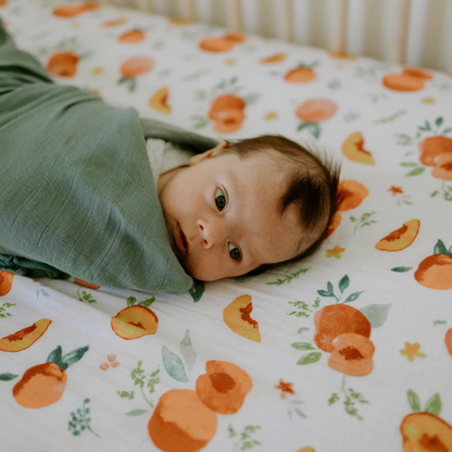 Cotton Muslin Crib Sheet - Georgia Peach