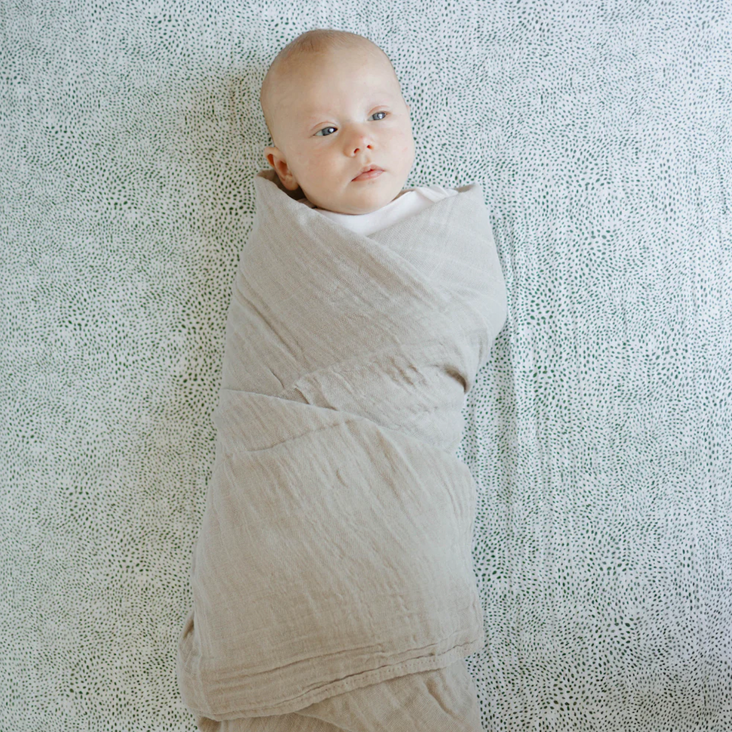 Cotton Muslin Crib Sheet - Green Seed