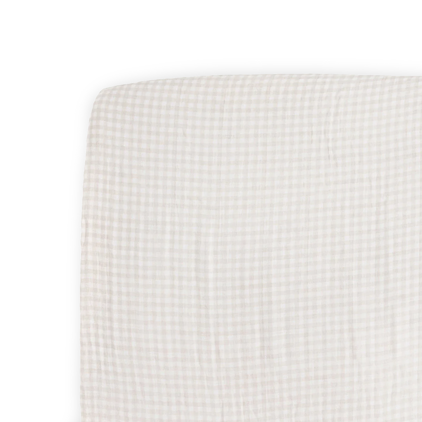 Cotton Muslin Crib Sheet - Tan Gingham