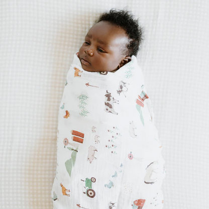 Cotton Muslin Crib Sheet - Tan Gingham