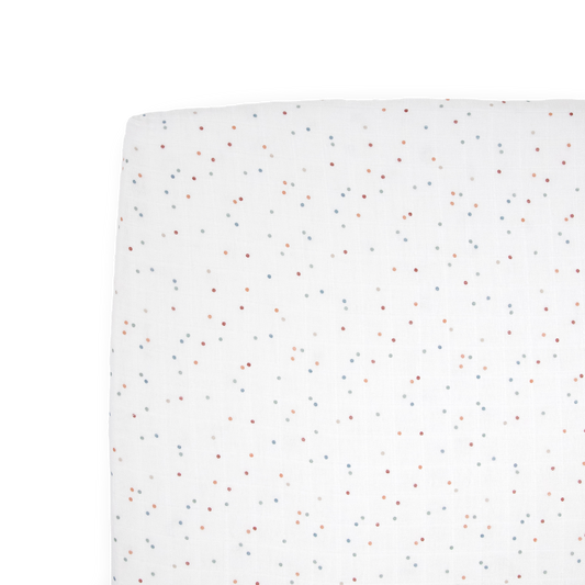 Cotton Muslin Crib Sheet - Dots